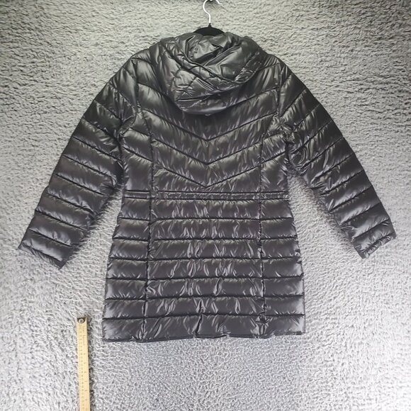 DKNY Coat Womens Size Small Black Hooded Puffer 100% Polyester Machine Washable - Picture 5 of 9
